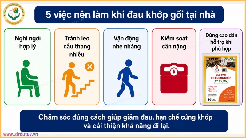 5 việc nên làm khi đau khớp gối tại nhà