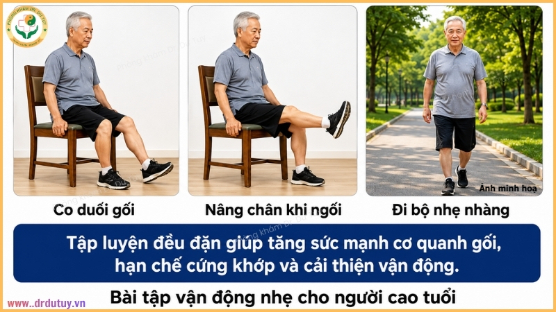 bài tập nhẹ cho người cao tuổi đau khớp gối