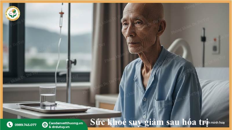 bệnh nhân suy kiệt trong viện minh hoạ bệnh ung thư