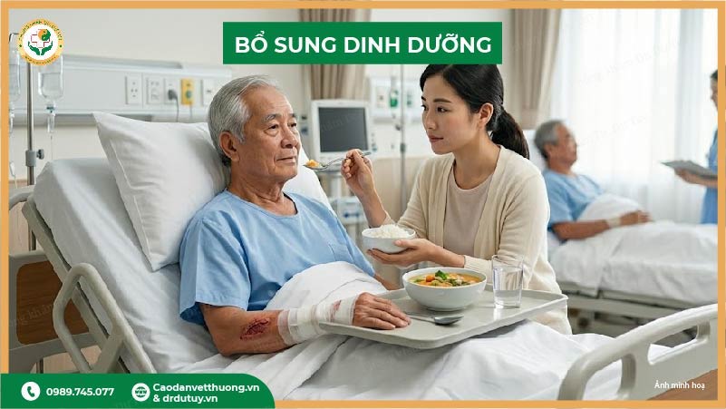 bổ sung dinh dưỡng giúp loét cùng cụt nhanh khỏi