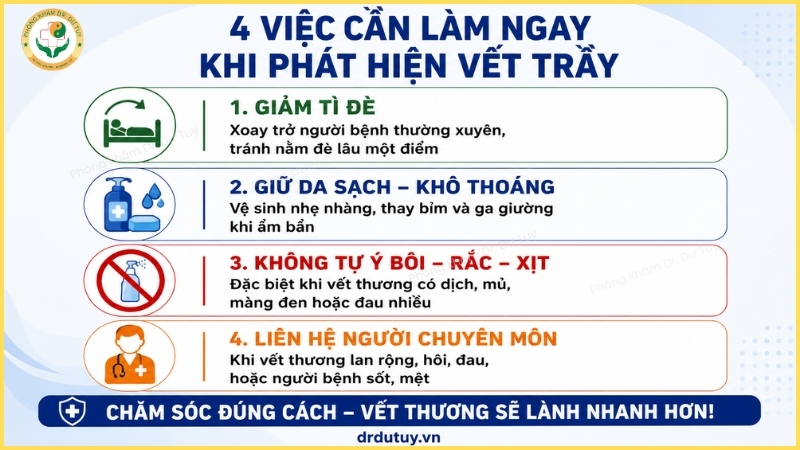 bốn việc cần làm khi phát hiện vết trầy vùng cùng cụt