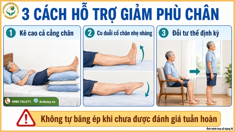 cách giảm phù chân do suy giãn tĩnh mạch