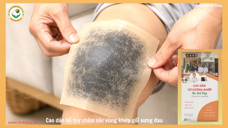 cao dán hỗ trợ chăm sóc vùng khớp gối sưng đau