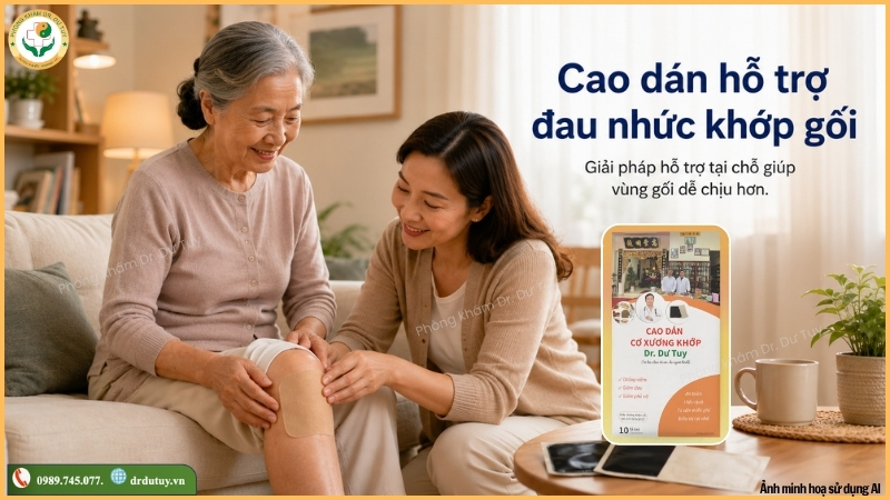 cao dán hỗ trợ đau nhức khớp gối