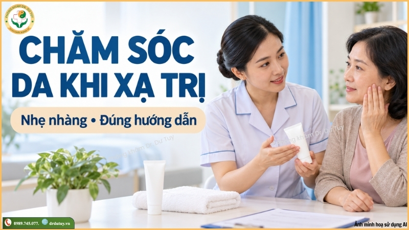 chăm sóc da khi xạ trị
