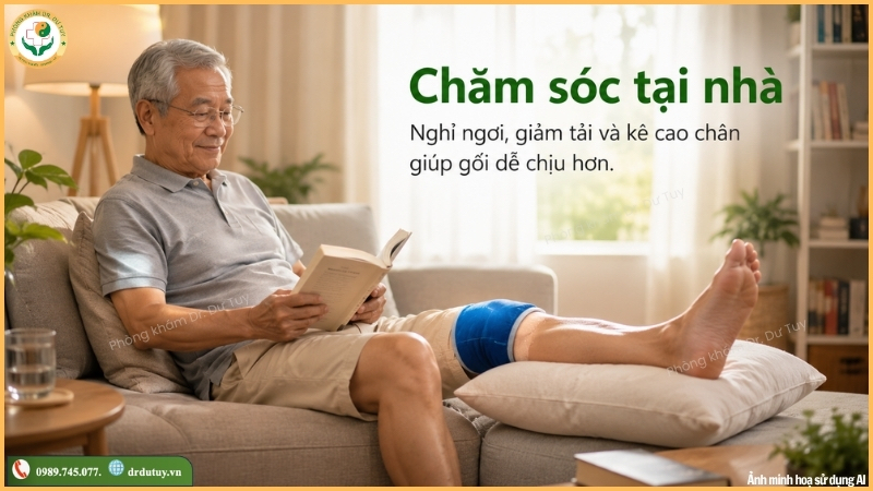 chăm sóc tràn dịch khớp gối tại nhà