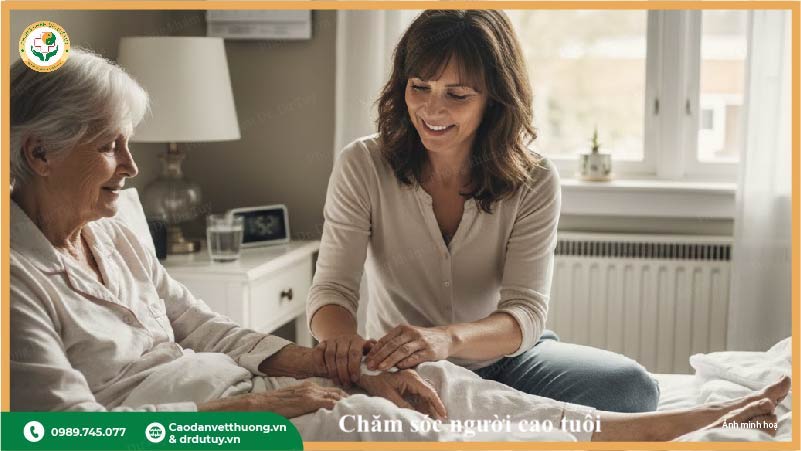 chăm sóc vết thương ngoài da cho người cao tuổi
