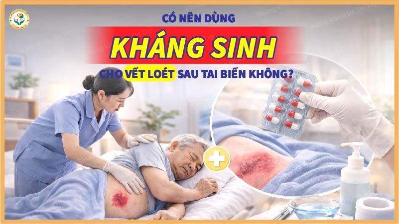 Có nên dùng kháng sinh cho vết loét sau tai biến không?