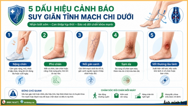 dấu hiệu cảnh báo suy giãn tĩnh mạch chi dưới