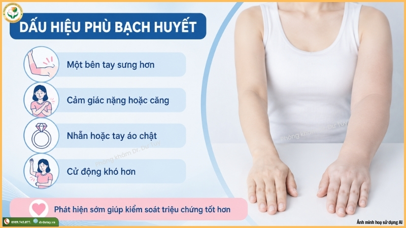 dấu hiệu phụ bạch huyết sau xạ trị ung thư vú