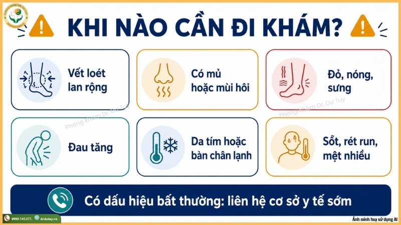 dấu hiệu vết loét chân cần đi khám