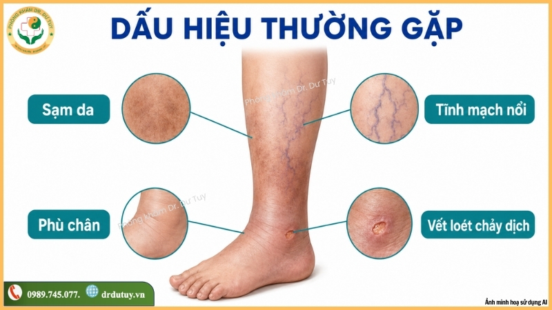 dấu hiệu vết loét chân do suy tĩnh mạch