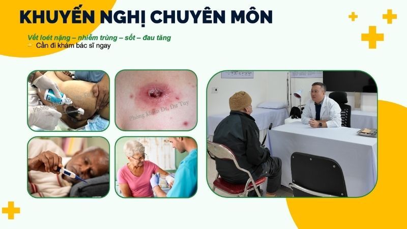 dấu hiệu vết loét nhiễm trùng sốt đau tăng cần khám