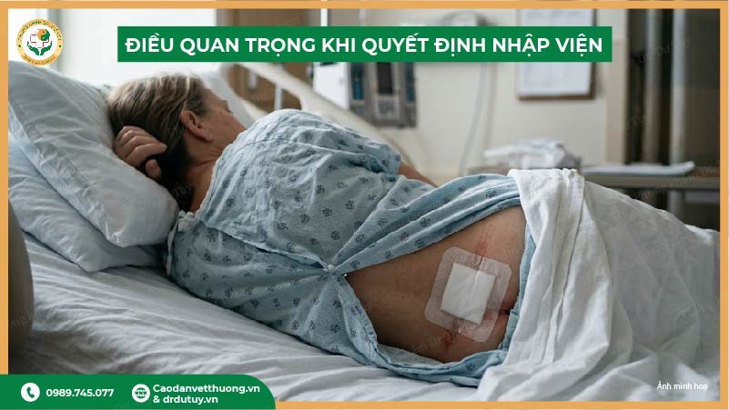 điều quan trọng khi quyết định nhập viện do vết loét tỳ đè