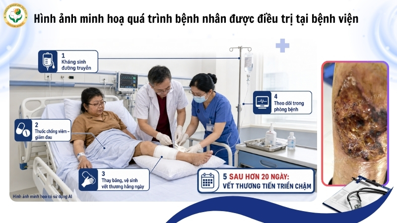 điều trị vết thương cẳng chân tại bệnh viện