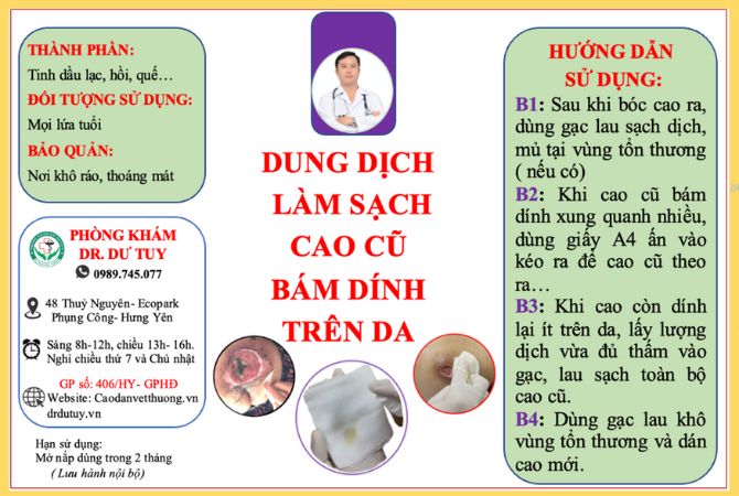 dung dịch làm sạch cao dán