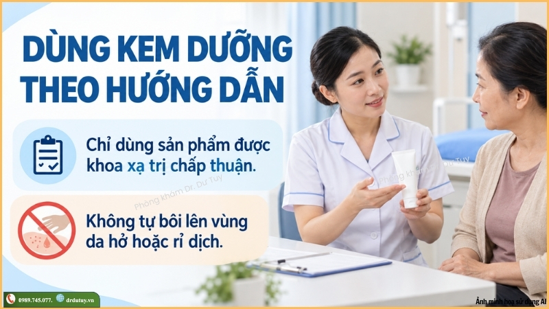 dùng kem dưỡng da khi xạ trị