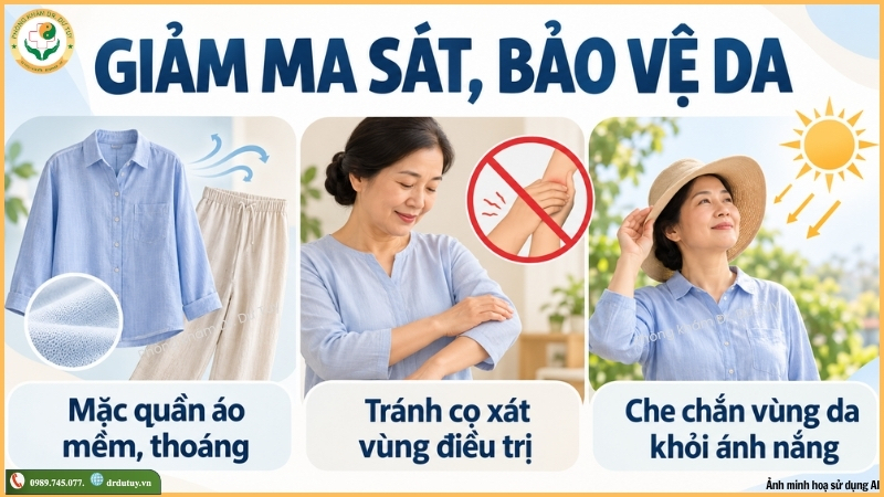 giảm ma sát bảo vệ da xạ trị