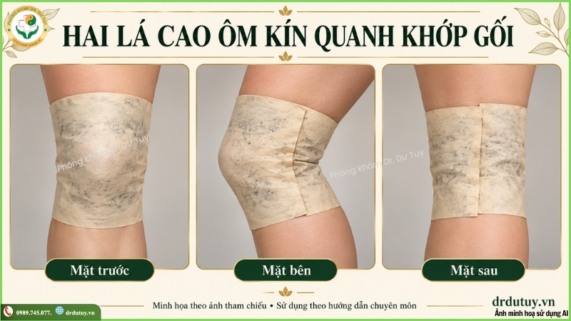 hai lá cao phủ kín quanh khớp gối