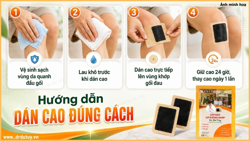 hướng dẫn dán cao đúng cách cho đau khớp gối