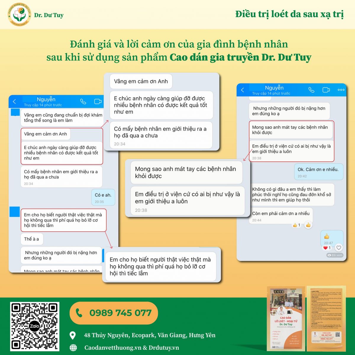 Hành trình điều trị bằng Cao dán Dr. Dư Tuy