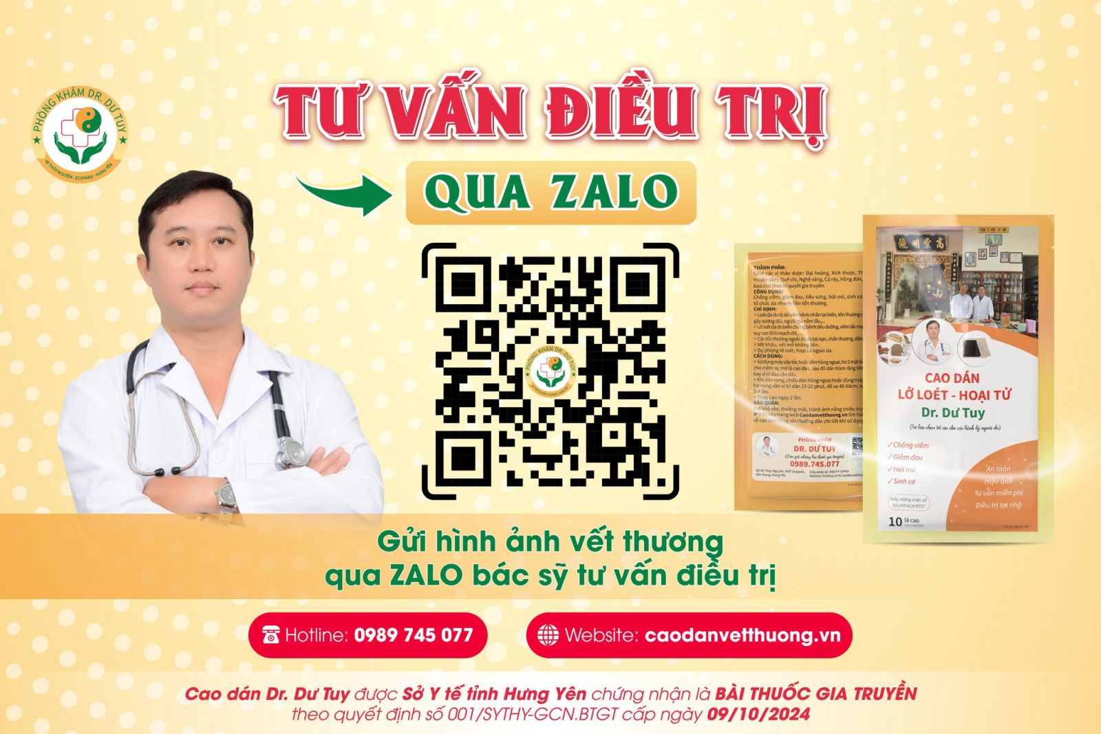 liên hệ mua Cao dán Dr. Dư Tuy