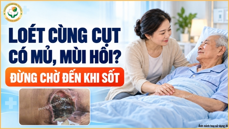 loét cùng cụt có mủ mùi hôi