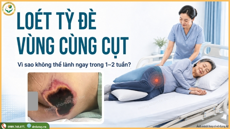 Loét tỳ đè vùng cùng cụt ở người nằm lâu: Vì sao không thể lành ngay trong 1–2 tuần?