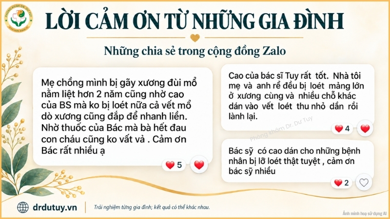 lời cảm ơn cao dán Dr. Dư Tuy