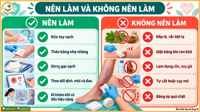 nên làm không nên làm khi chăm sóc vết loét