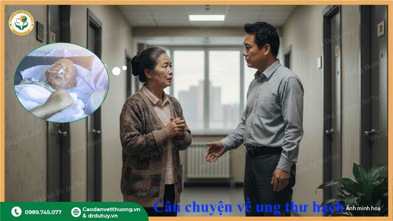người thân trao đổi bác sĩ về giai đoạn bệnh nặng