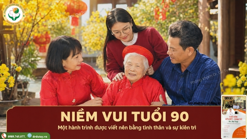 niềm vui mừng thọ 90 tuổi sau hành trình chăm sóc