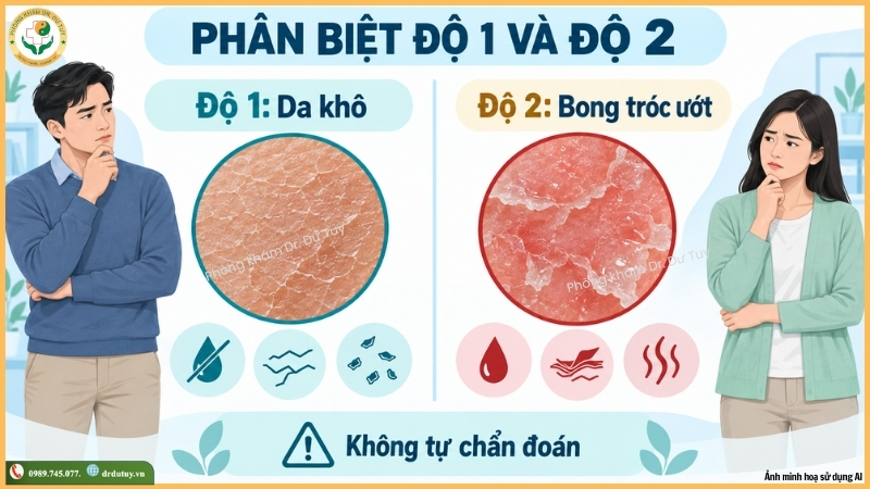 phân biệt bỏng da xạ trị độ 1 và độ 2