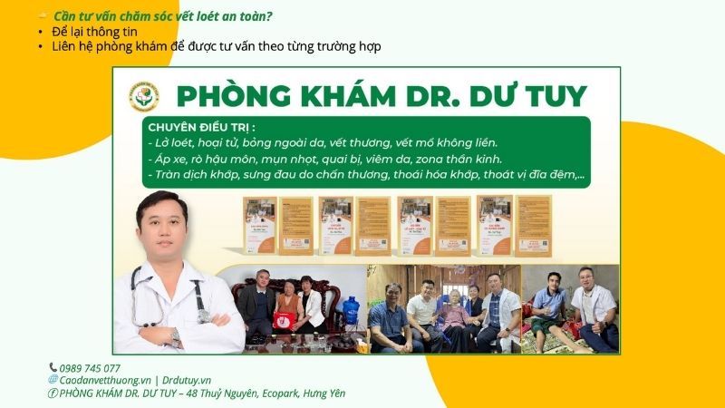 phòng khám Dr Dư Tuy tư vấn chăm sóc vết loét