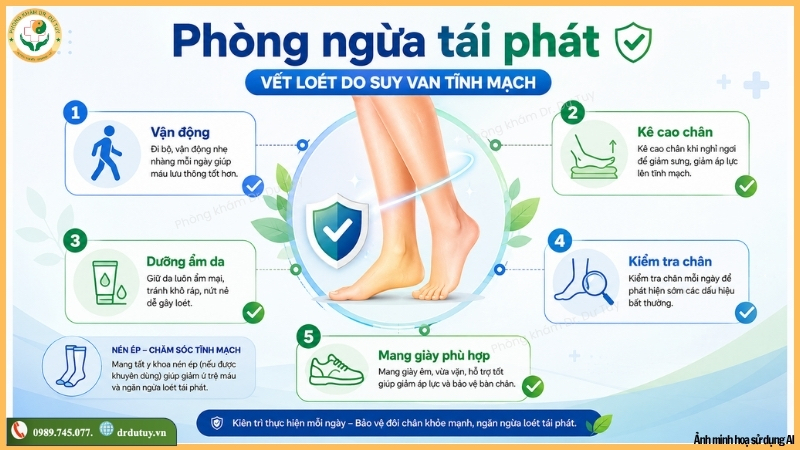 phòng ngừa tái phát loét chân tĩnh mạch