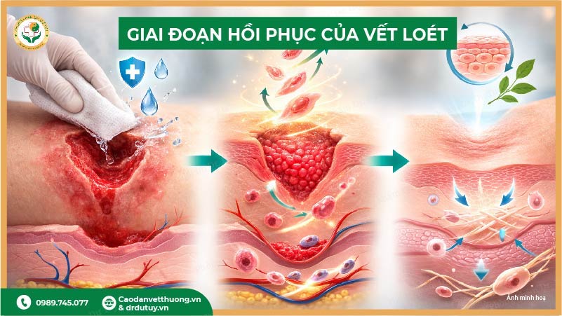 quá trình hồi phục vết loét