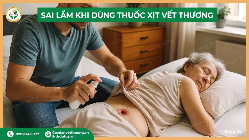 sai lầm dùng thuốc xịt vết thương
