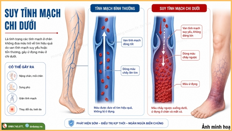 suy tĩnh mạch chi dưới là gì?