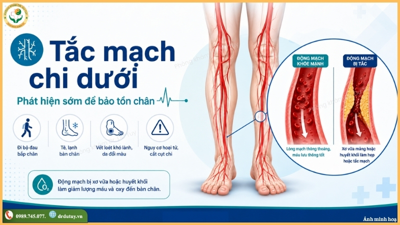 tắc mạch chi dưới phát hiện sớm