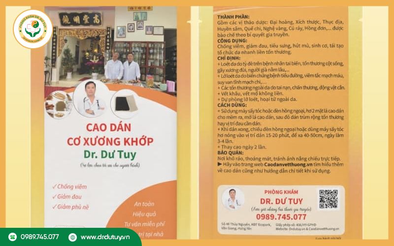 Cao dán xương khớp Dr. Dư Tuy