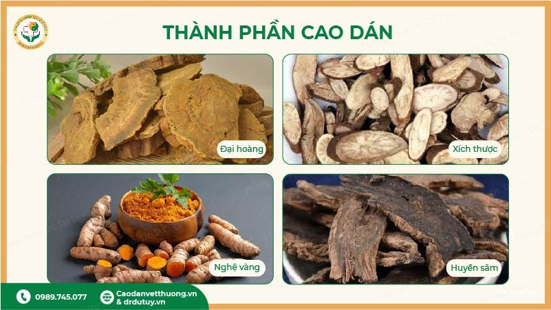 thành phần miếng dán thảo dược