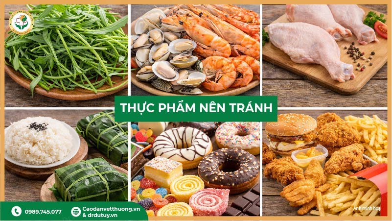 thực phẩm cần tránh khi bị lở loét ngoài da