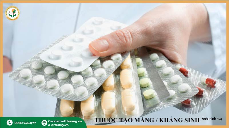 thuốc tạo màng vết thương và kháng sinh