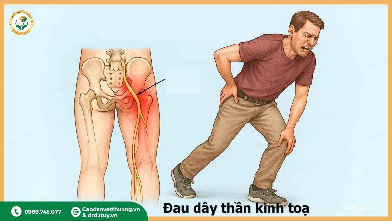 triệu chứng đau dây thần kinh toạ và vị trí đau