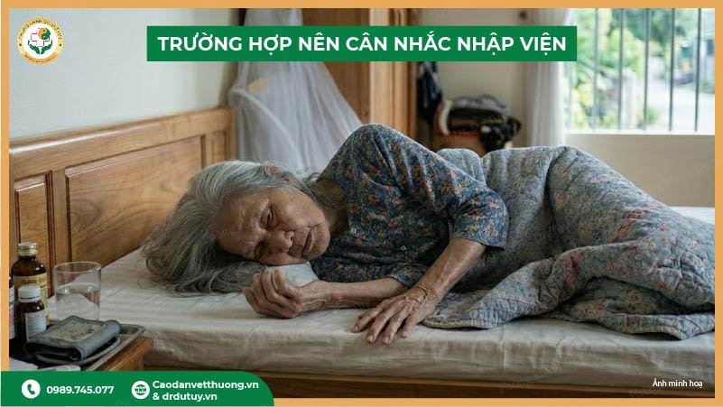 trường hợp nên cân nhắc nhập viện khi bị loét tỳ đè