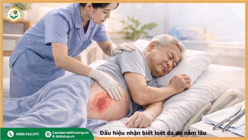 vết loét da ở mông do nằm lâu