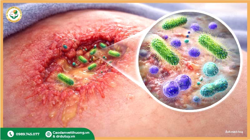 vết loét da sau tai biến bị nhiễm trùng