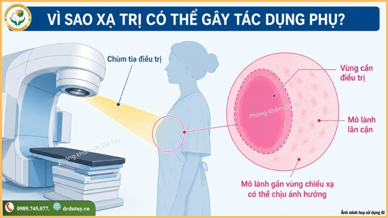 vì sao xạ trị ung thư vú gây tác dụng phụ